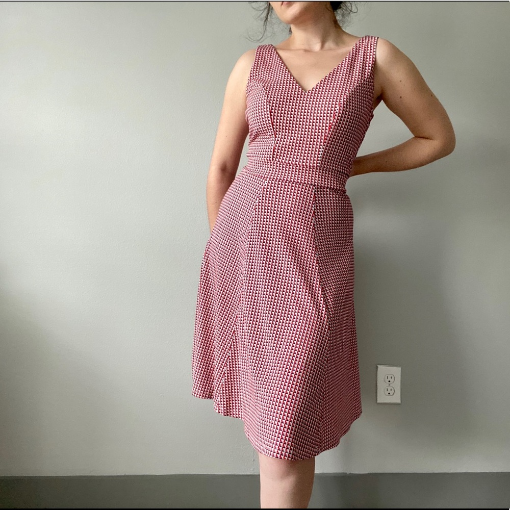 Ann Taylor Fit and Flare V neck Dress